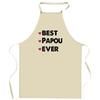 Tablier de cuisine - PAPOU Best Ever - Impression Bretonne - Coton résistant - Liens ajustables