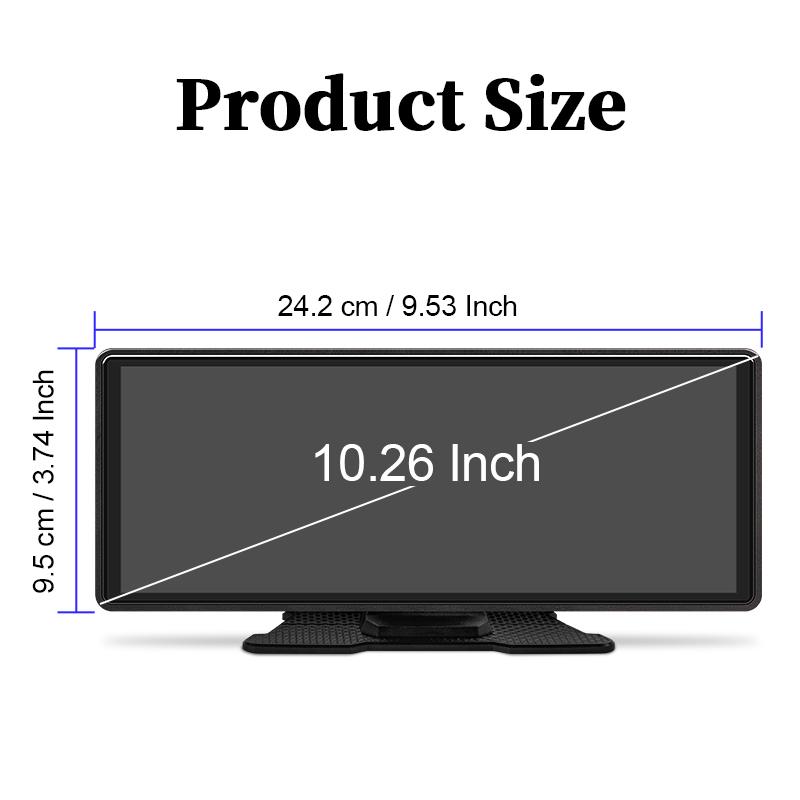 Sinovcle Portable Car Radio Wireless Carplay Android Auto 10.26 inch Multimedia Video Player IPS Touch Screen Support Camera