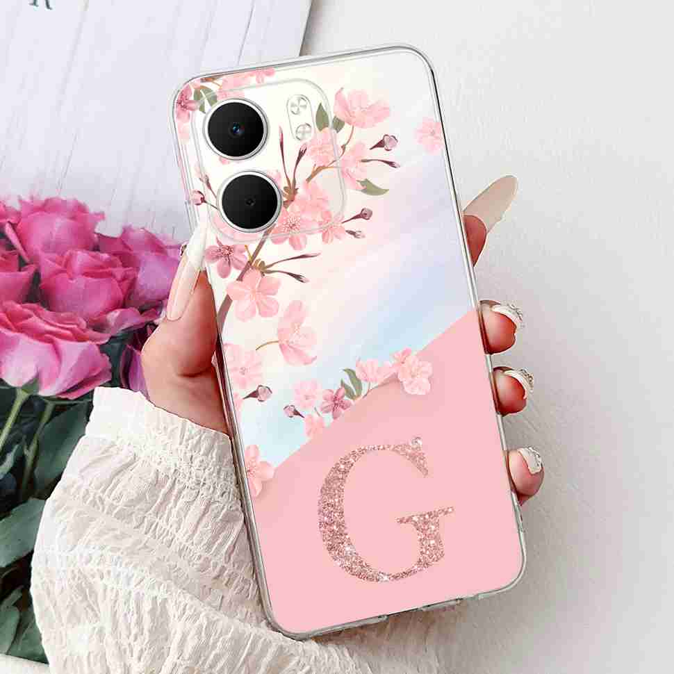 Чехол для Oppo A5x 4G CPH2725 Модный Цветочный Венок Мягкий Силиконовый TPU Чехол для Oppo A5X A5x 5G 6.67" Буква A-Z Оболочка Телефона Capa