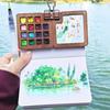 Travel Watercolor Set Pocket Mini Watercolor Paints Set Watercolor Painting Kit with Binder Clip Palette for Painting Party DIY Art Painting