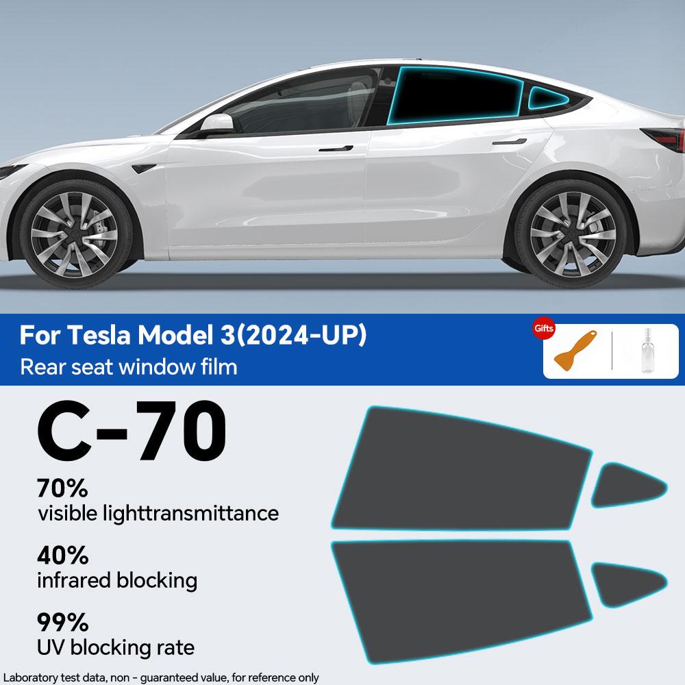 Предварительно вырезанная пленка для тонировки стекол автомобиля Tesla Model 3 2024 Highland Автомобильные наклейки Пленки керамические солнечные УФ-защитные пленки
