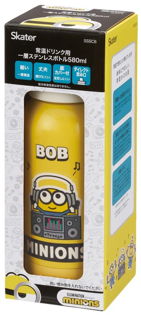 Бутылка для воды Skater однослойная бутылка из нержавеющей стали 580 мл комнатная температура полезный напиток Minions SSSC6-A