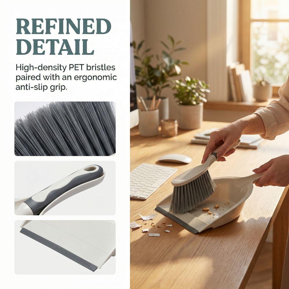 Handheld Mini Dustpan and Brush Set Flexible Handheld Sweeping Brush  Keyboard Cleaning
