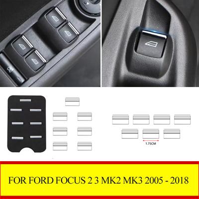 Хромированная накладка на кнопку стеклоподъемника из АБС-пластика для Ford Focus 2 3 MK2 MK3 2005 - 2018 Панельная наклейка Автоаксессуары