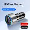 100W Super Fast Aluminum Alloy Car Charger with PD+QC3.0 for Mobile Phones