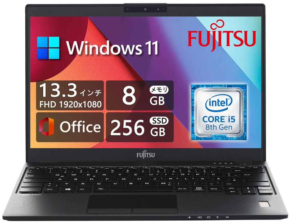 Refurbished Fujitsu and FUJITSU LIFEBOOK U939 FHD Display Windows 11 8th Generation Core 8GB Memory 256GB SSD Webcam HDMI MS Office 2019