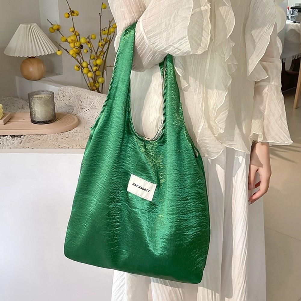 Luxury Simple Shoulder Bag Elegant Underarm Shopping Bag Fashion Design Satin Silk Tote Bag Casual