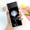 Роскошный чехол с бабочкой и цветком для Samsung Galaxy Z Flip 3 4 5g Funda Z Flip3, прозрачный жесткий противоударный чехол для ПК, чехол для телефона