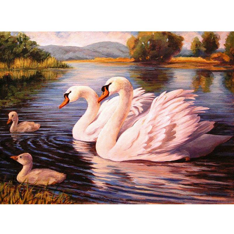 Swan Animal DIY 5D Diamond Painting Full Round Resin Mosaic Cross Stitch Kit Diamond Embroidery Picture Rhinestone Home Decor