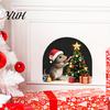 Removable Christmas Glass Decorations Mouse Wall Sticker, PVC Waterproof Hole Decal, Peel Easy And Stick Graphics Art Decor for Home Holiday