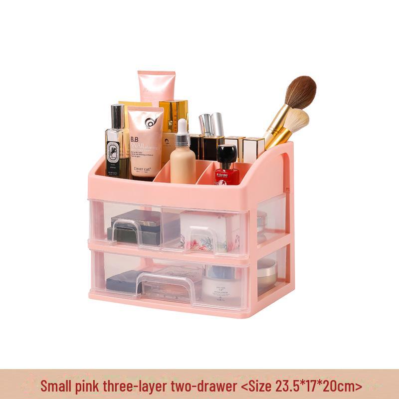 Multi-Layer Clear Drawer Cosmetic Storage Box - Dustproof & Compact Design