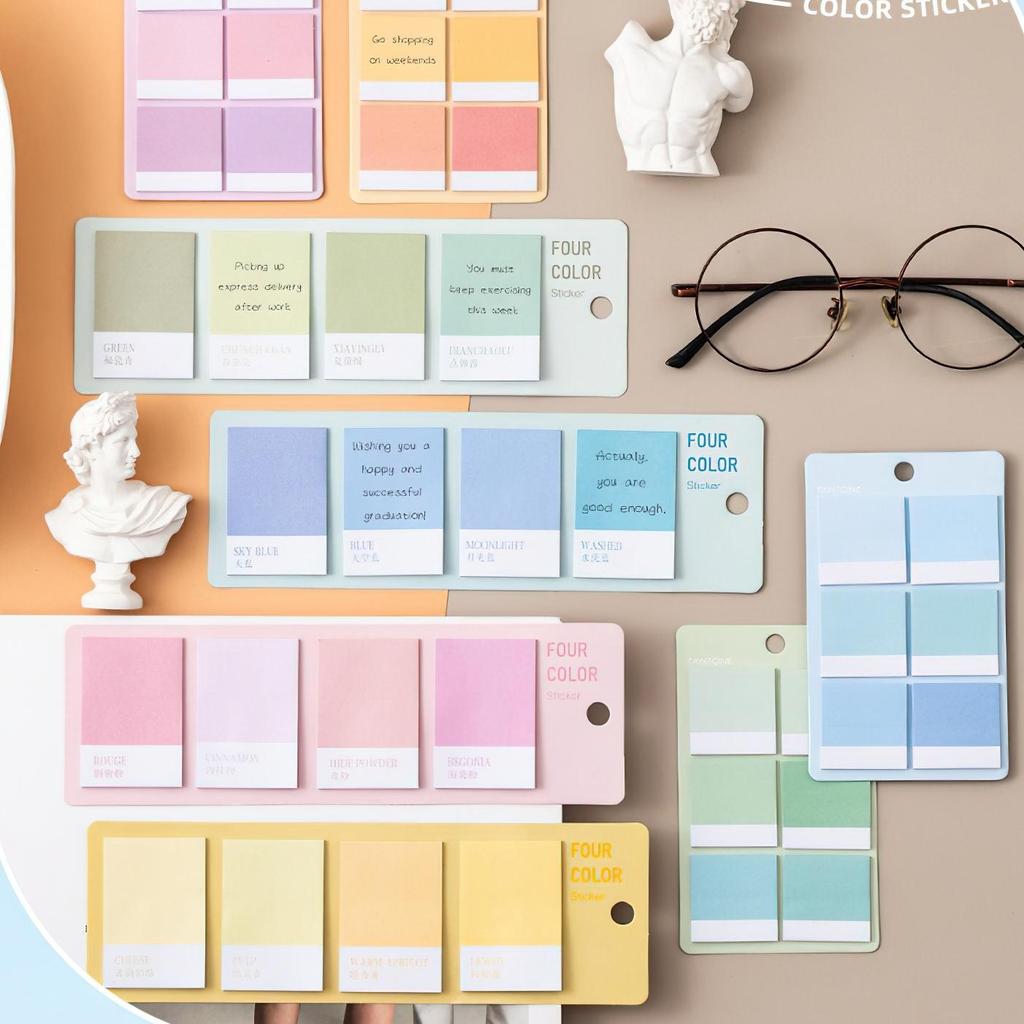 1/4 шт. Нежная цветовая схема липучки градиентная серия квадратные индексные бирки наклейки блокнот самоклеящийся дневник