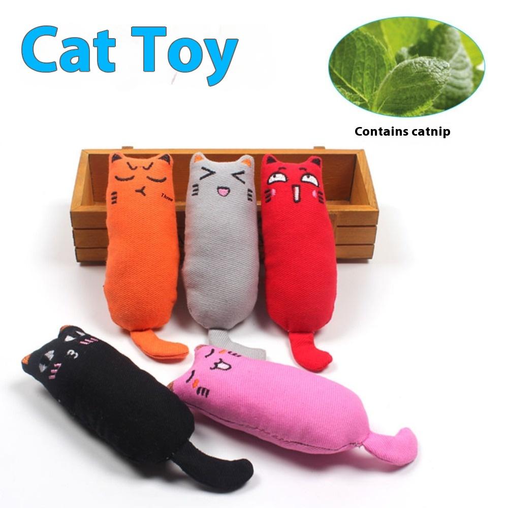 Игрушка для кошки из чистого хлопка, для чистки зубов, износостойкая и милая, содержит кошачью мяту