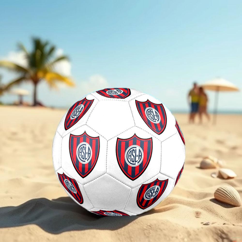 San Lorenzo de Almagro Size 5 Soccer Ball, Machine-Stitched PVC, Durable & High Bounce, All Ages Fit, fan merchandise, matches & outdoor use.