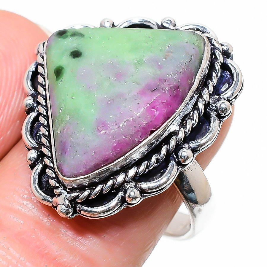 Ruby In Zoisite Ethnic 925 Silver Jewelry Ring Size 10 L8d73