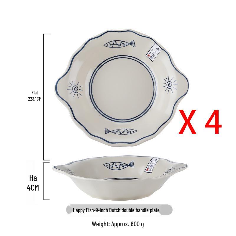 Japanese Ceramic Tableware Set: Rice Bowls, Plates, & Dishes for Restaurant Use