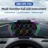 OBD Smart Digital Gauge Speedometer P24 HUD Car Head Up Display OBD+GPS System Inclinometer Fuel Consumption Overspeed Alarm