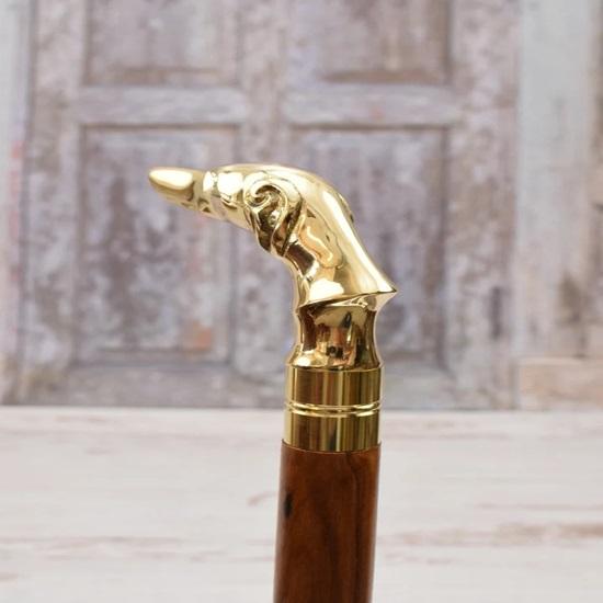 93,98 см Трость для ходьбы для собак, борзых, латунная Трость для охотников, подарок для дедушки, папы, деревянная Трость в стиле ар-деко