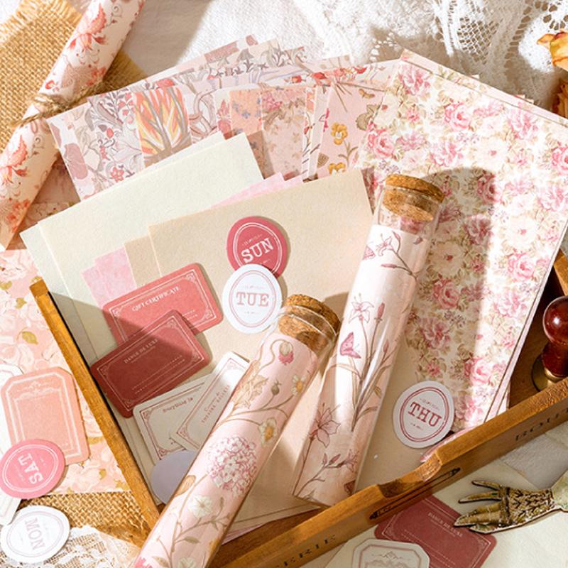 40 шт. Винтажная Декоративная Коллажная Бумага для Поделок DIY, Цветочная Ручная Бумага, Смешанные Материалы для Junk Journal, Планера, Скрапбукинга