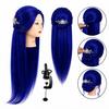 Iza Training Head 90cm Blue Thermal Hair + Handle Hairdressing Combing Exercise Head