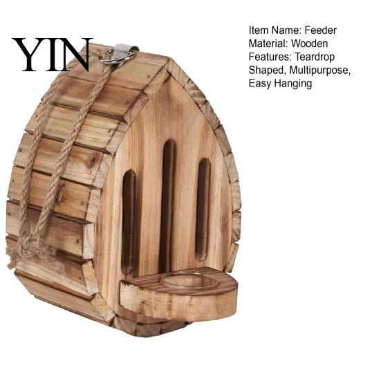 Butterfly Feeder Wooden House And Feeder, Outside Hanging Shelter, Teardrop Shaped for Garden Decoration Pollinator Habitat Friendly