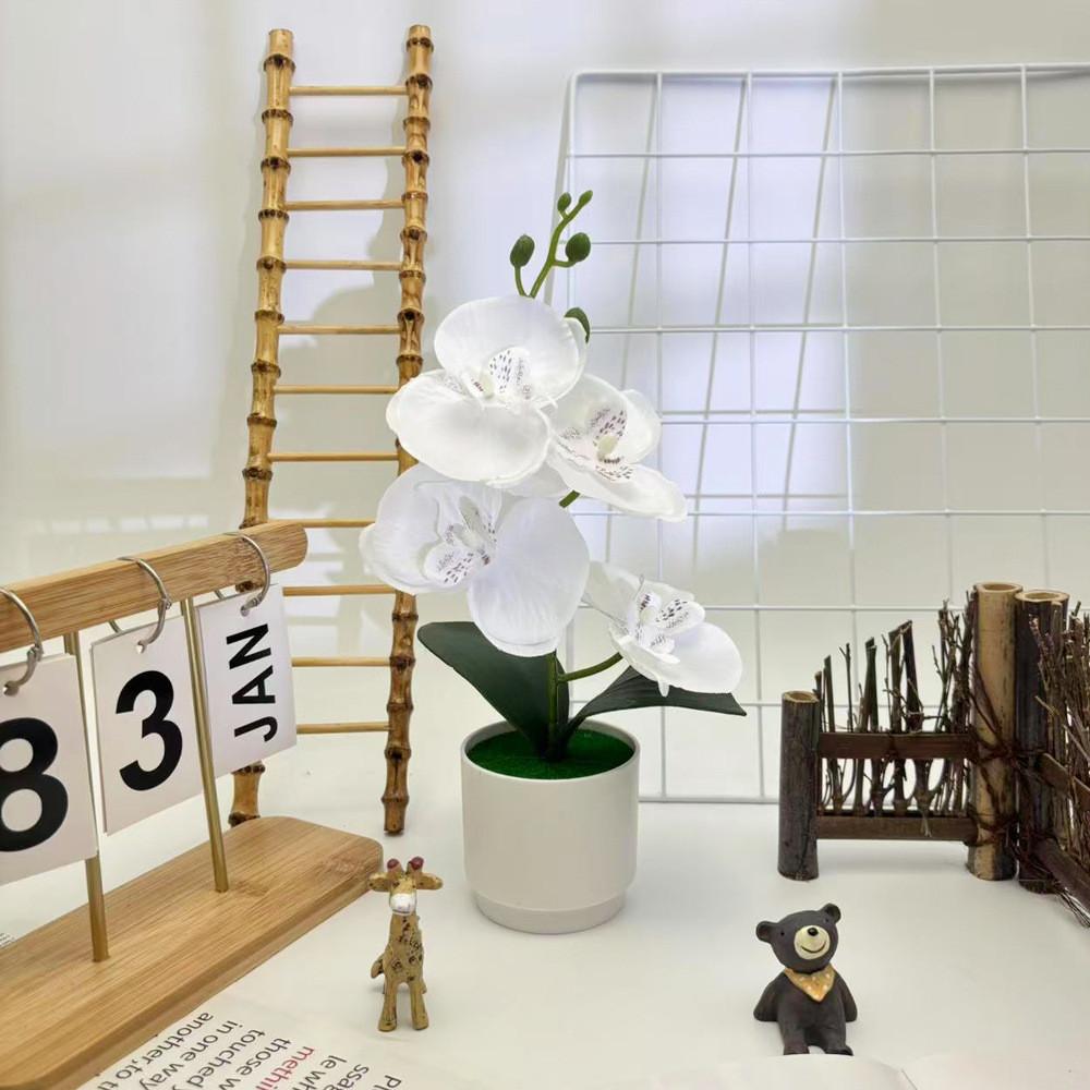 Butterfly Orchid Faux Potted Plant With Silk Cloth Material For Home Decor And Outdoor Photography