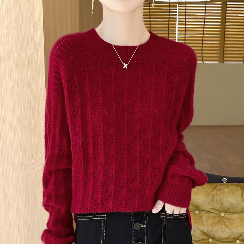 Женский кашемировый свитер Qinghe Cashmere 30% кашемир 70% шерсть Осень и зима Кашемировый пуловер Ручная работа Мягкий и теплый