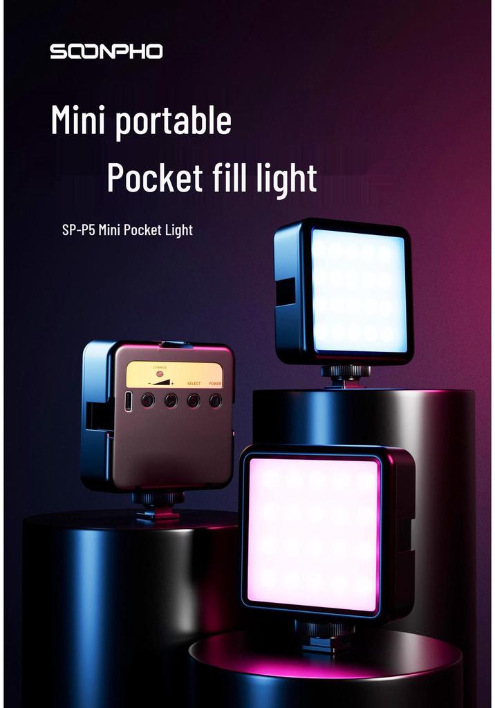 RGB Полноцветный Мини Портативный Светодиодный Зажим-Селфи для Телефона и DSLR Фотографии