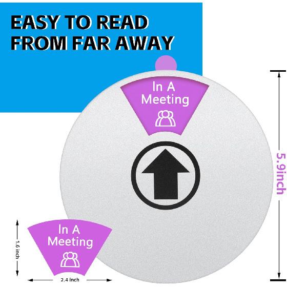 Office Door Signs – Do Not Disturb, Please Knock, Out of Office, In a Meeting, Back Soon, Working Remotely – Rotating Privacy Indicator Sign for