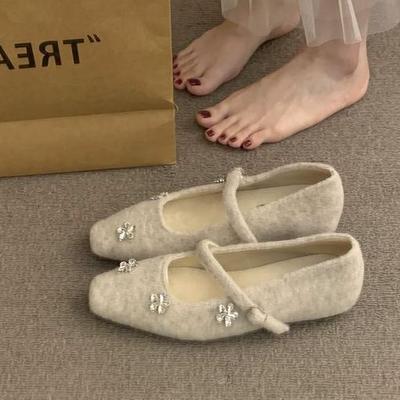 Увеличьте высоту ретро вечерний бриз темперамент страз слово с Мао Мао одинарная обувь женская обувь осень и зима с юбкой