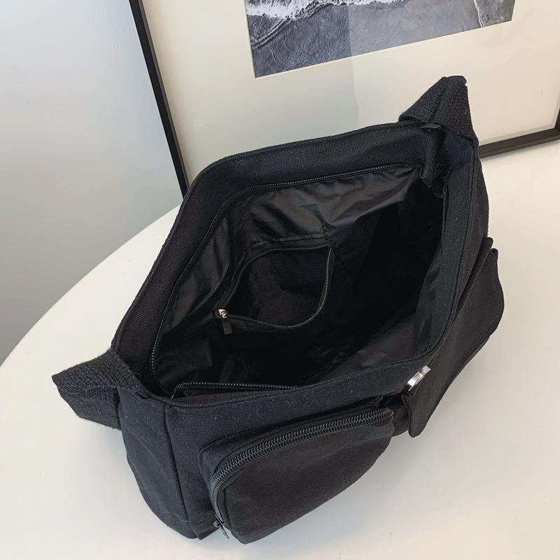 Large Capacity Student Messenger Bag Monochromatic Shoulder Bag Small Square Bag Korean Version Ins New