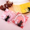 50pcs Cookie Bags Self-Adhesive Bags Pink Couple Cats Biscuits Candy Jewelry Gift Packaging Plastic Bag