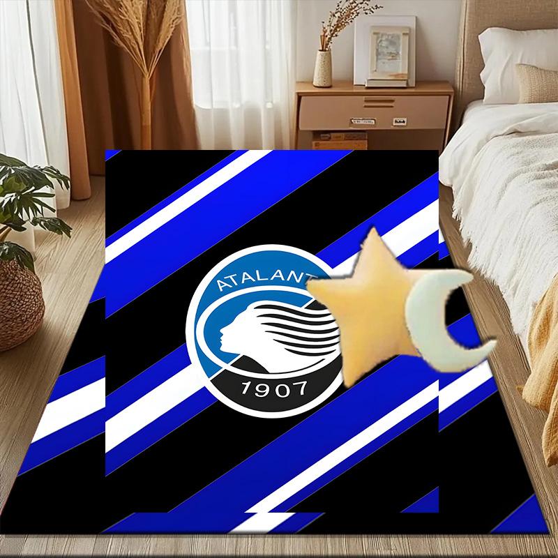 Football Atalanta Rug for Living Room, Game Rooms, Office, Bedroom, Office Floor Mat Playful Design, fan gifts Christmas decor