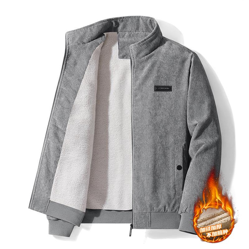 Corduroy Cotton-padded Men's Jacket Autumn and Winter New Large-size Trendy Brand Fleece Thickened Cotton-padded Jacket Winter Cotton-padded Clothes