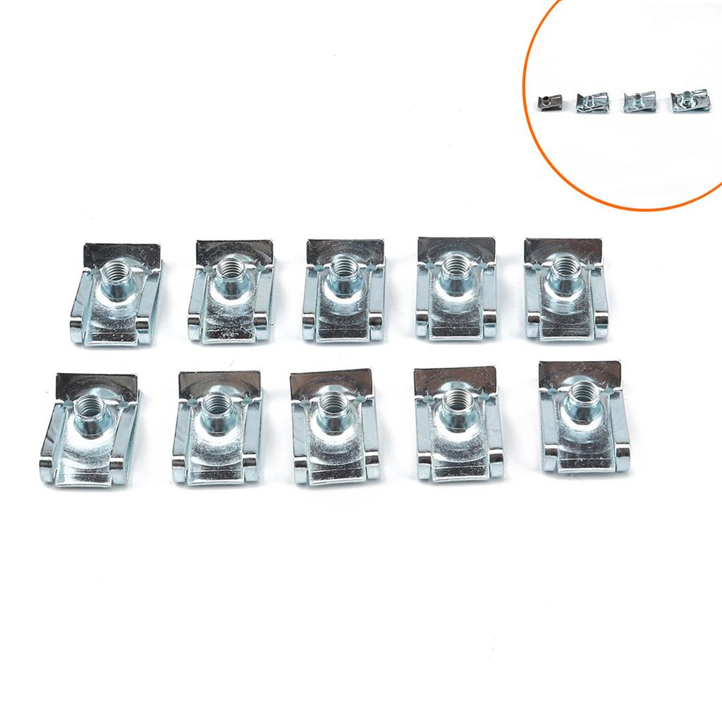 U-образный гаечный зажим, крепеж из нержавеющей стали U?Зажимы для гайки дымохода для мотоциклов и автомобилей M4-M5-M6-M8 10 шт./комплект Компактный размер