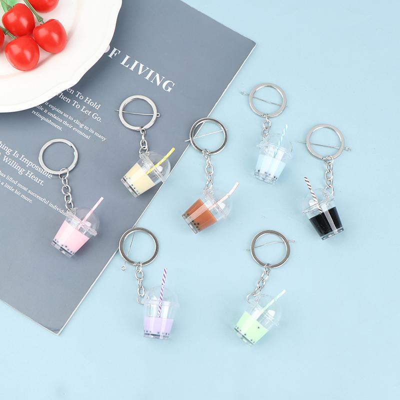 Bubble Tea Diy Keychain High Quality Acrylic Pendant Backpack Keyring Charms
