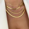 Hot Fashion Unisex Snake Chain Women Necklace Choker Stainless Steel Herringbone Gold Color Chain Necklace For Women Jewelry