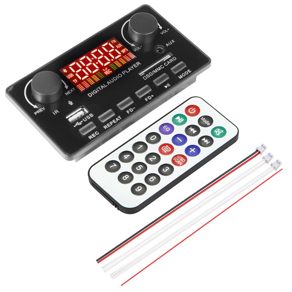 2*40 Вт усилитель мощности Bluetooth 5,0 плата декодера MP3 12 В постоянного тока автомобильный MP3-плеер USB модуль записи FM AUX радио Handsfree