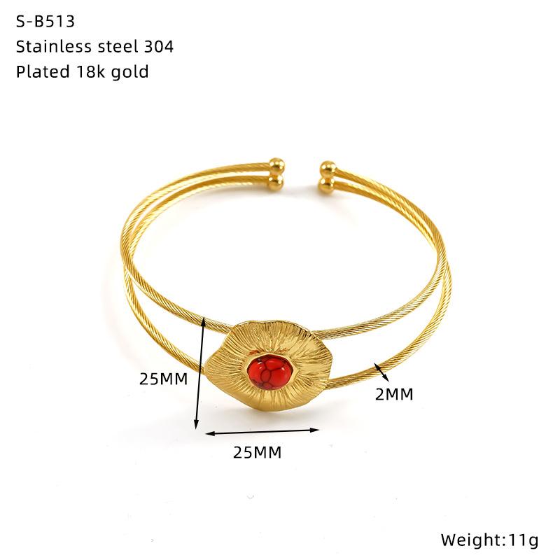 Золотой браслет из титановой стали не тускнеет дизайн с бирюзой простой роскошный браслет браслет