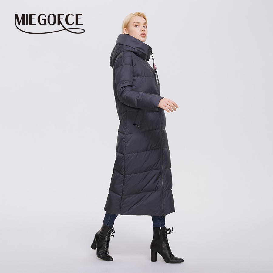 MIEGOFCE Зимняя женская верхняя одежда, парка, супер длинное теплое и ветрозащитное хлопковое пальто на молнии, зимние куртки