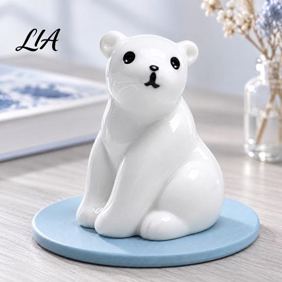 Desktop Decoration for Home 4Pcs Mini Polar Bear Figurines, Miniature Mother and Baby Ornaments, Figurines Cute Animal Statues, Micro Landscape