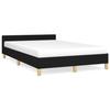 VidaXL Bed Frames with Headboard, Upholstered Bed with Slat Base, Double Bed with Footboard, Adult Bed, Modern, Black 379536