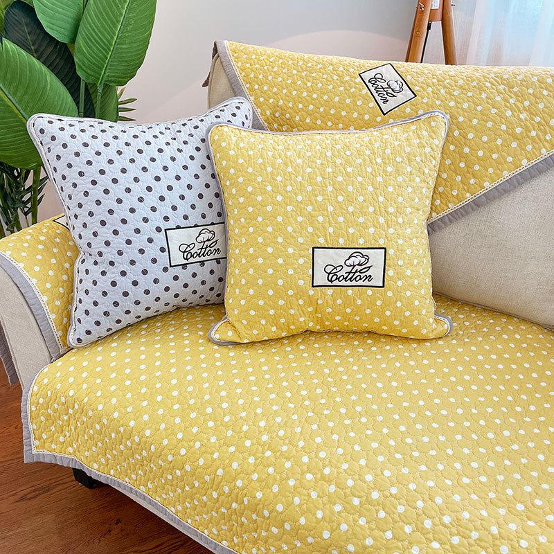Новый продукт, хлопковая ткань, противоскользящая подушка для дивана в горошек, простая хлопковая подушка для сиденья, универсальное диванное полотенце для всех сезонов