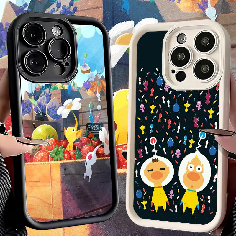Phone Case for iPhone 17 Air 16E 15 16 Pro Max P-Pikmins Cute Game Cover 14 Plus 13 12 Mini Soft Shell Silicone Fundas