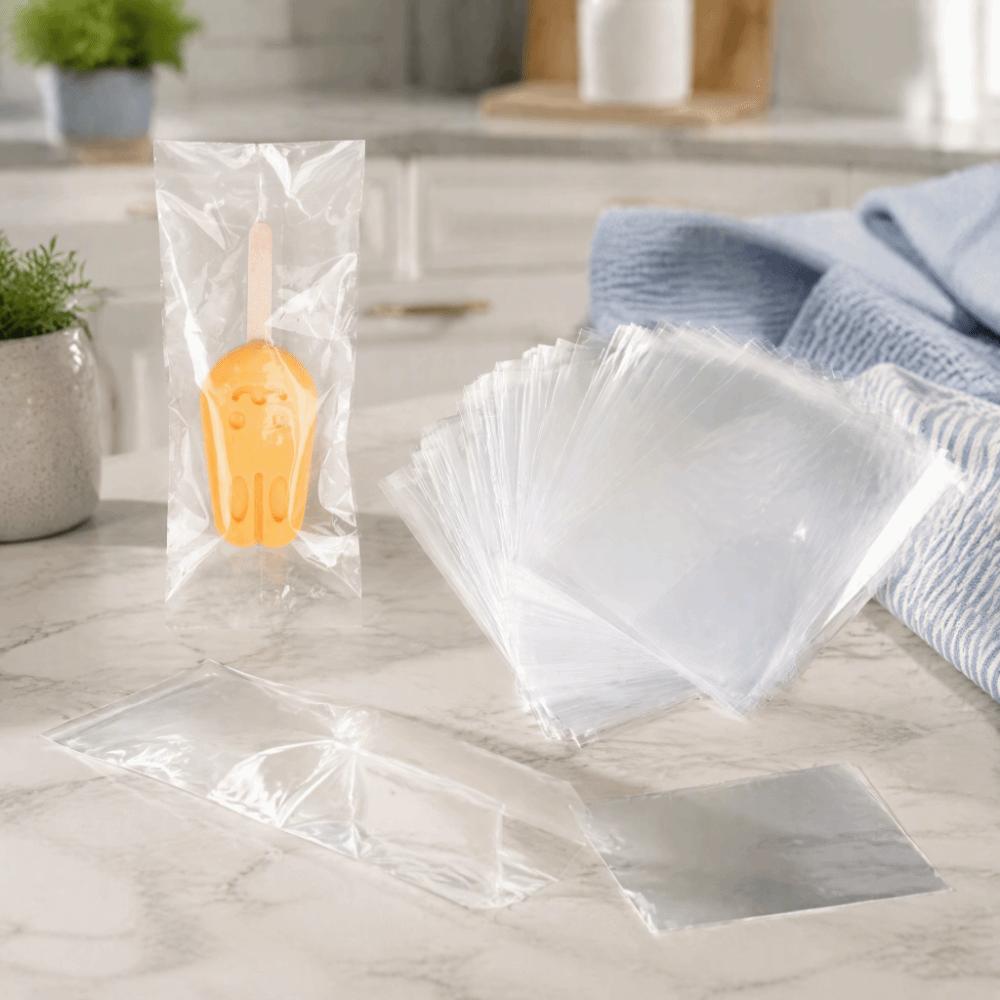 100 Pcs set Transparent Ice Cream Bags Multi Size Rice Crispy Treat Bags Candy Packaging Supplies