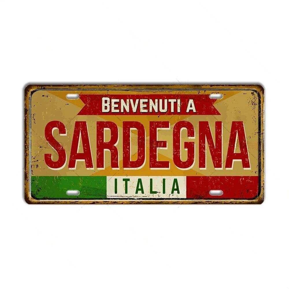 FJ Metal Tin Signs ITALY License Plate City State Tin Plaque Landmark Posters Wall Garage Bar Pub Decors