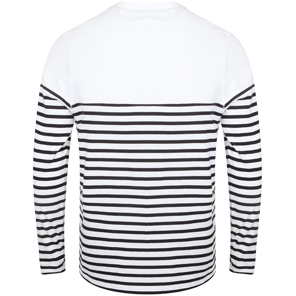 Front Row Мужская футболка в бретонскую полоску с длинным рукавом