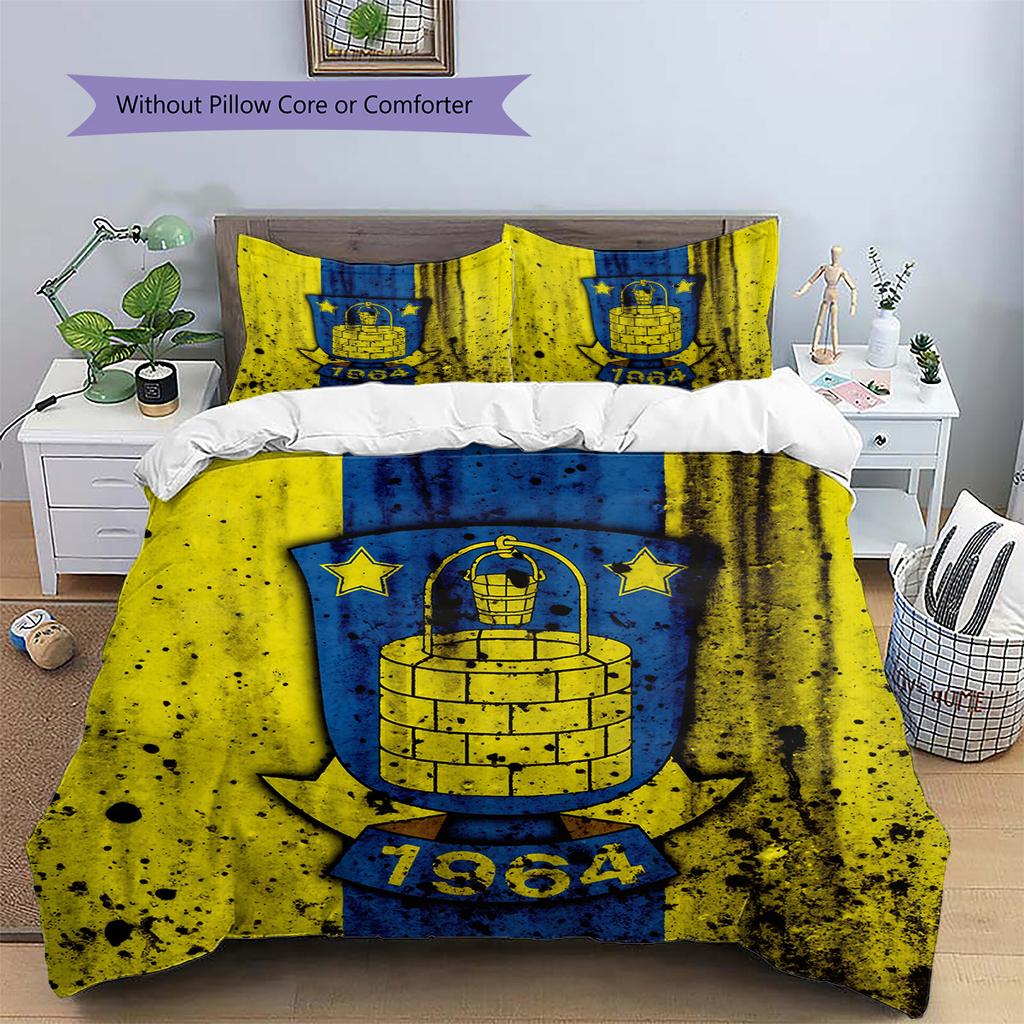 Brøndby IF Pattern Bedding Quilt Set Home Decoration Gift (1 * duvet cover + 2 * pillowcase without core)