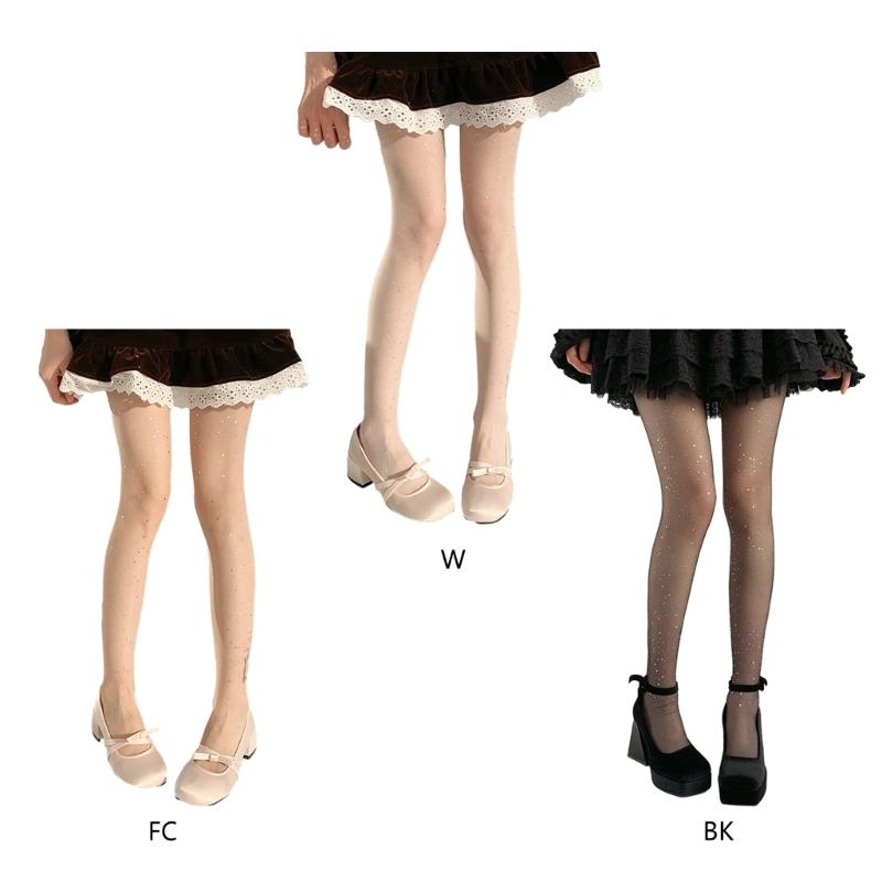 Women's Shimmer Tights Control Top Pantyhose Sparkly Sequins Pantyhose Tights Sheer Stockings