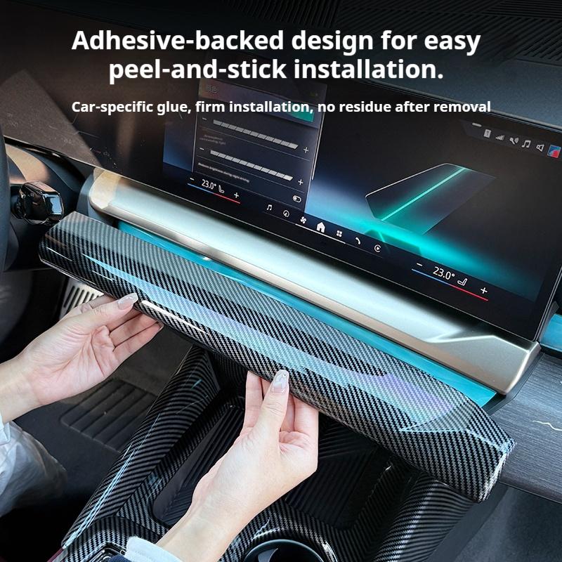 Для BMW 5 серии i5 G60 2025-2025 Декоративная накладка из углеродного волокна, панель, аксессуары под центральным экраном навигации